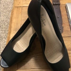 Clark’s Peep toe Heels.  Black. Size 7.5.  New, never worn.  No box. 3” heel.